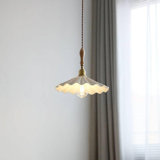 Lampe Suspendue Élégante en Céramique avec Accents Bois - Foivo