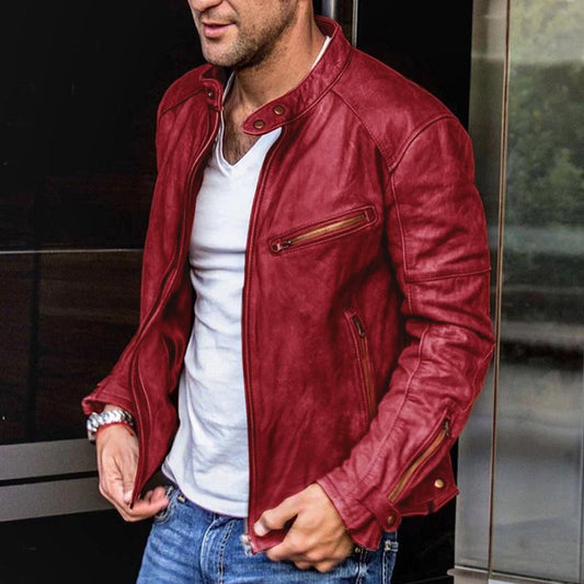 Veste cuir synthétique homme vintage élégant - BlxckFR
