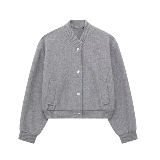 Veste Bomber Court avec Fermeture Éclair - BlxckFR