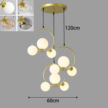 Luminaire Suspendu Élégant – Lampe LED en Verre Transparent pour Intérieur
