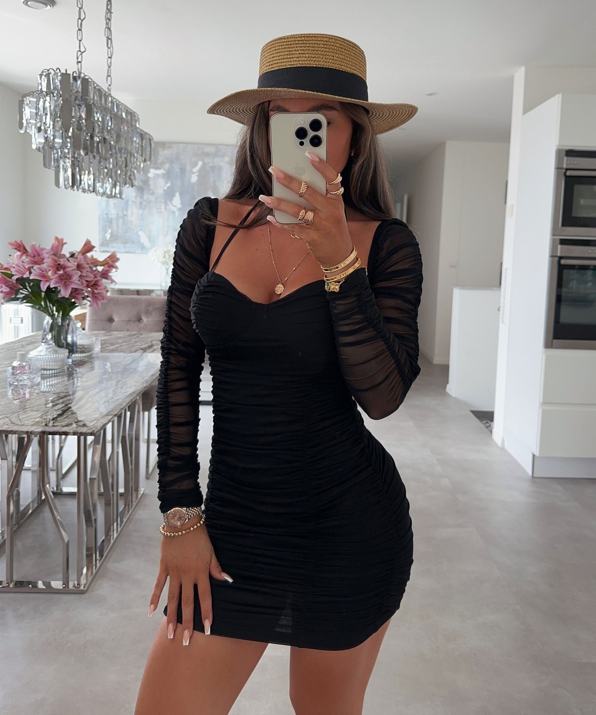 Robe Noire Élégante Féminine - BlxckFR