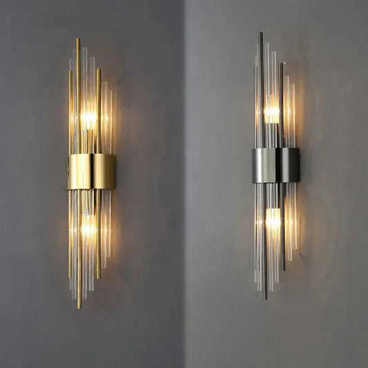 Luminaire cristal Luxe avec détails dorés - Foivo