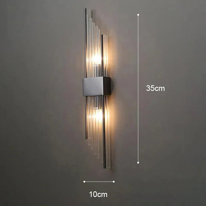 Luminaire cristal Luxe avec détails dorés