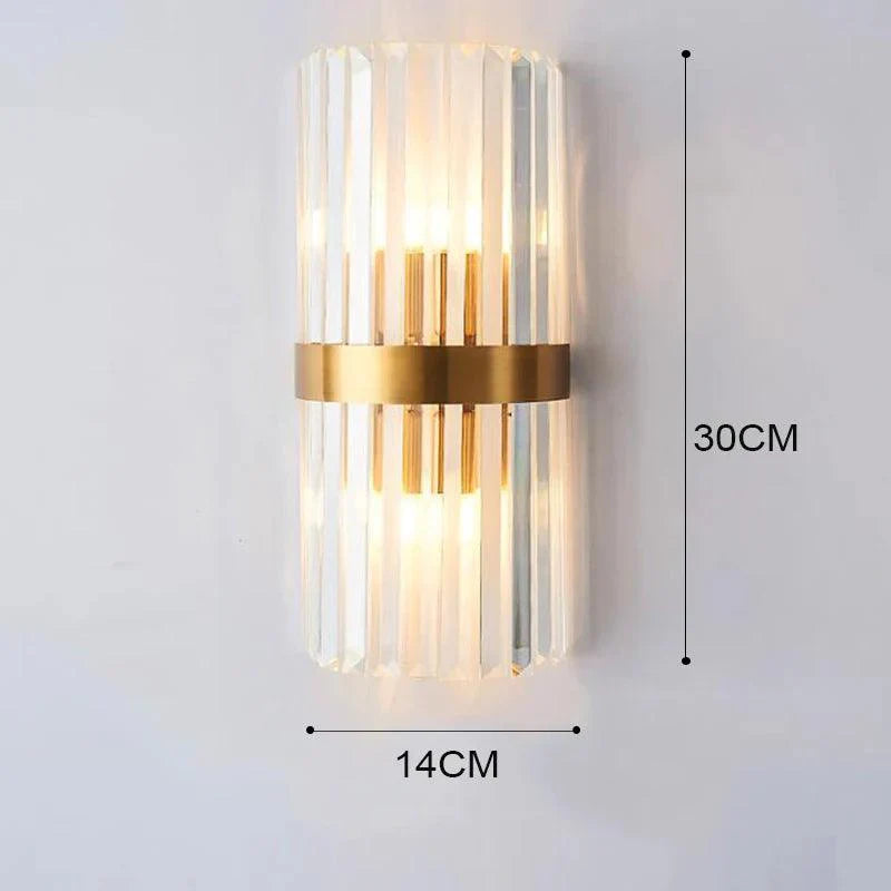Luminaire cristal Luxe avec détails dorés