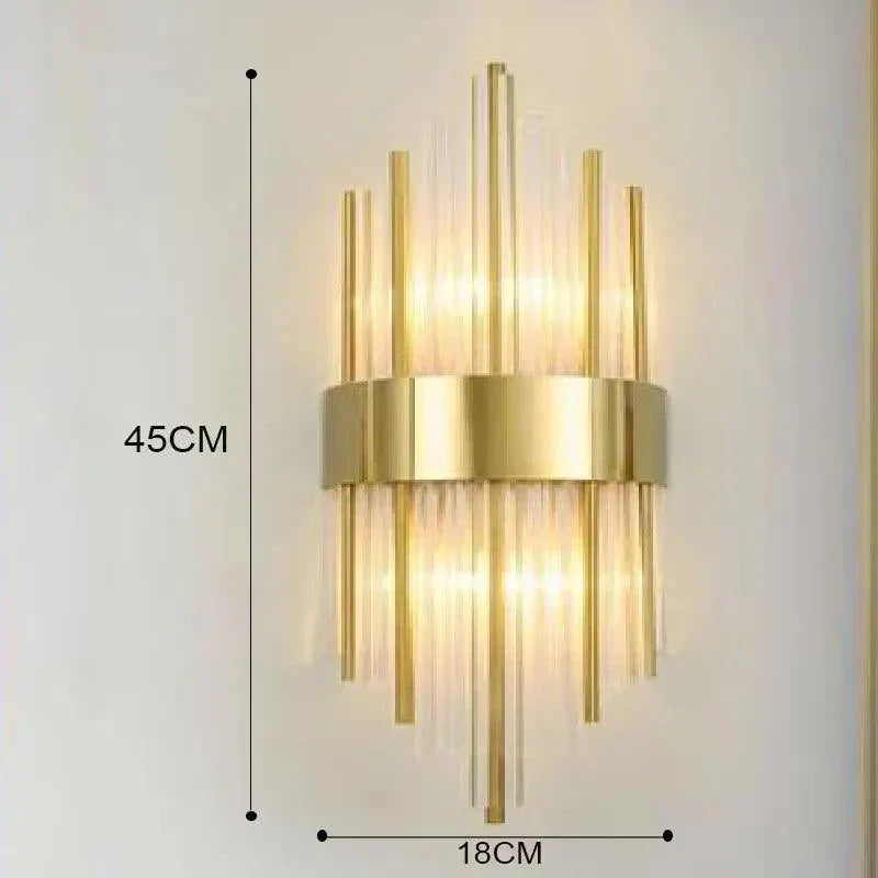 Luminaire cristal Luxe avec détails dorés