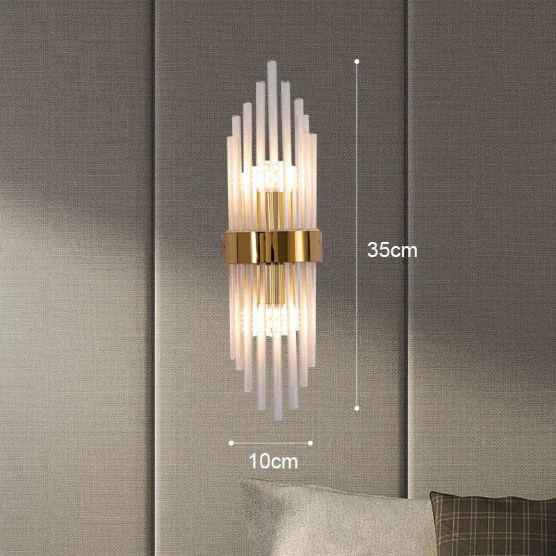 Luminaire cristal Luxe avec détails dorés