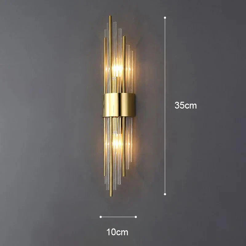 Luminaire cristal Luxe avec détails dorés