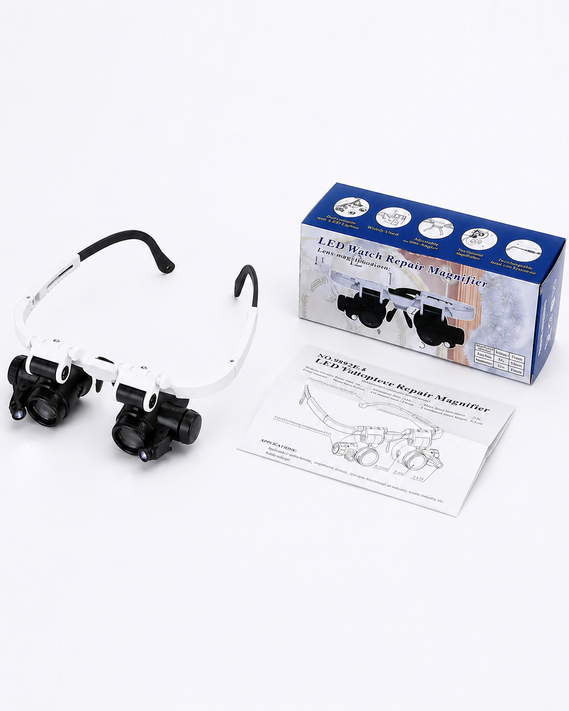 Lunettes Loupe Unisexe avec Éclairage LED Ergonomique