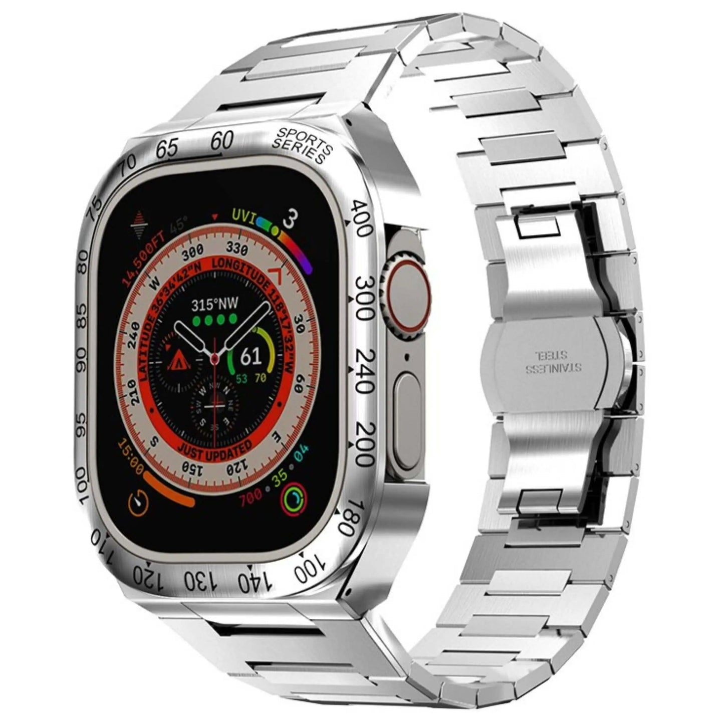 Montre Connectée Étui Acier Inoxydable Élégant