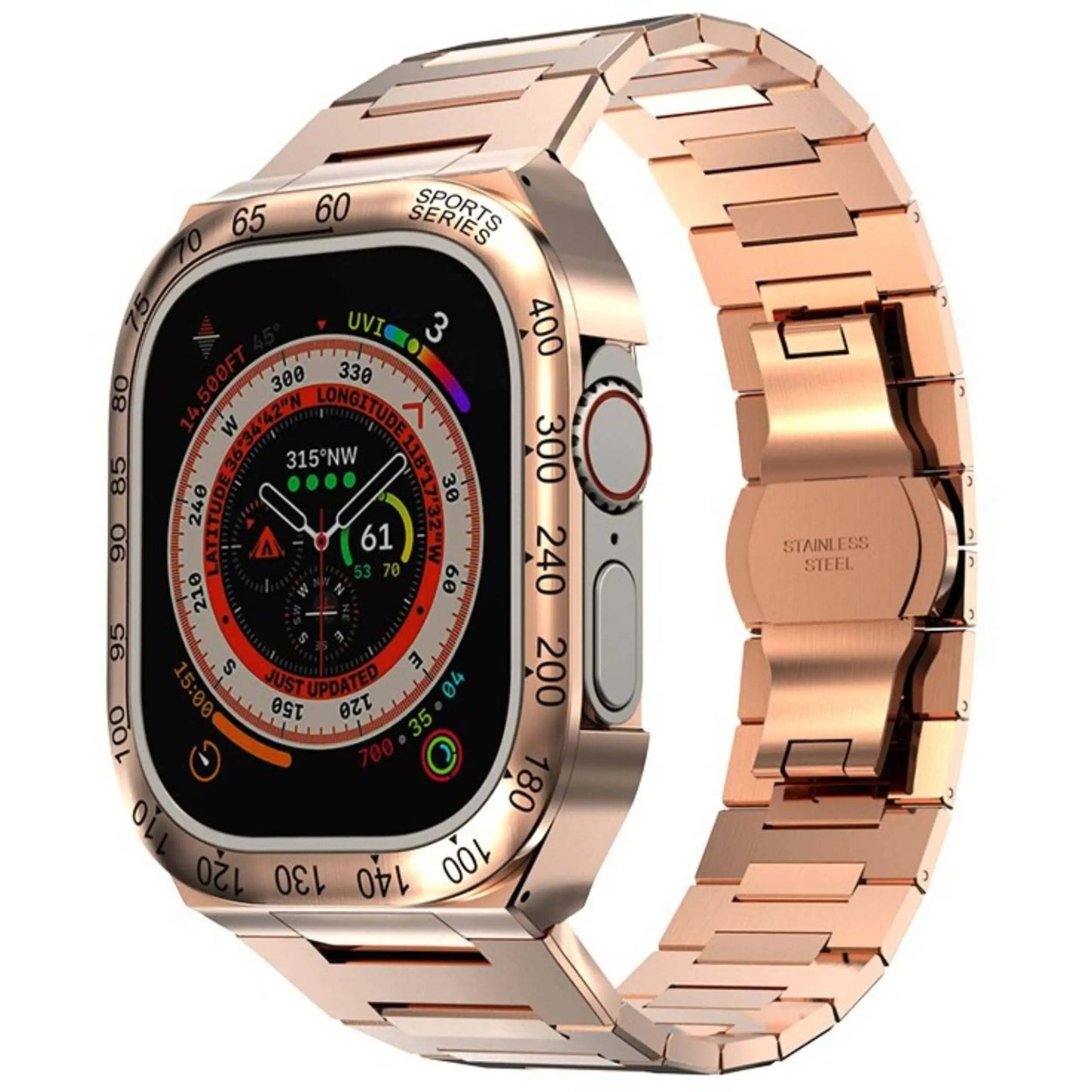 Montre Connectée Étui Acier Inoxydable Élégant