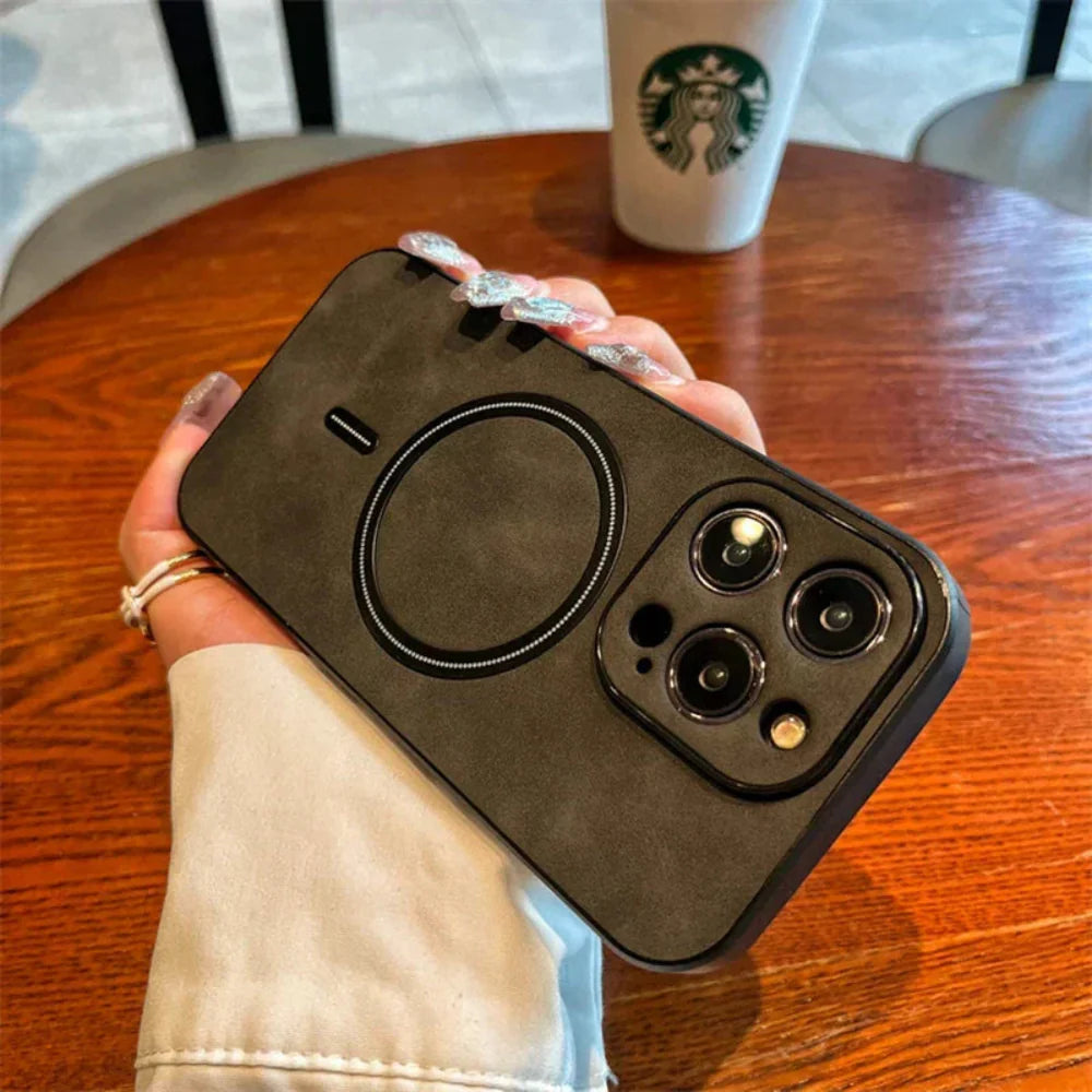 Étui Téléphone Cuir Magnétique