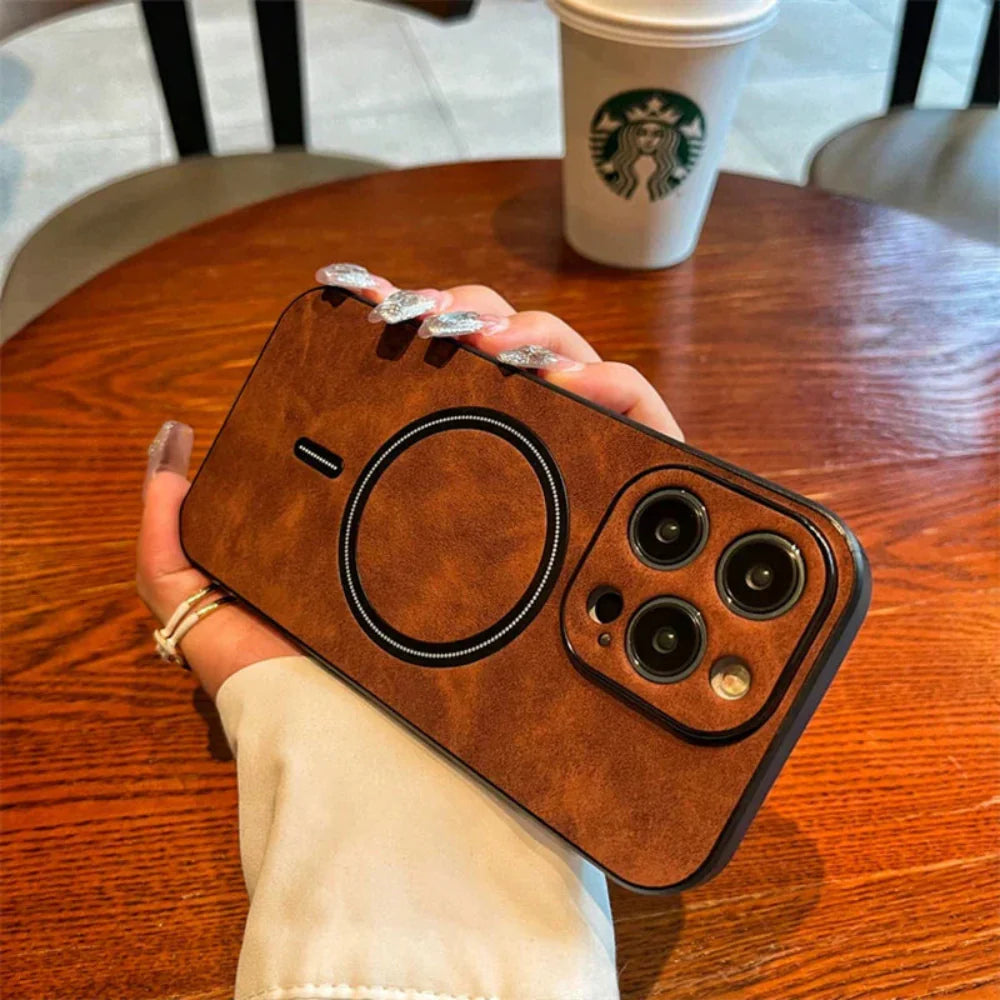 Étui Téléphone Cuir Magnétique