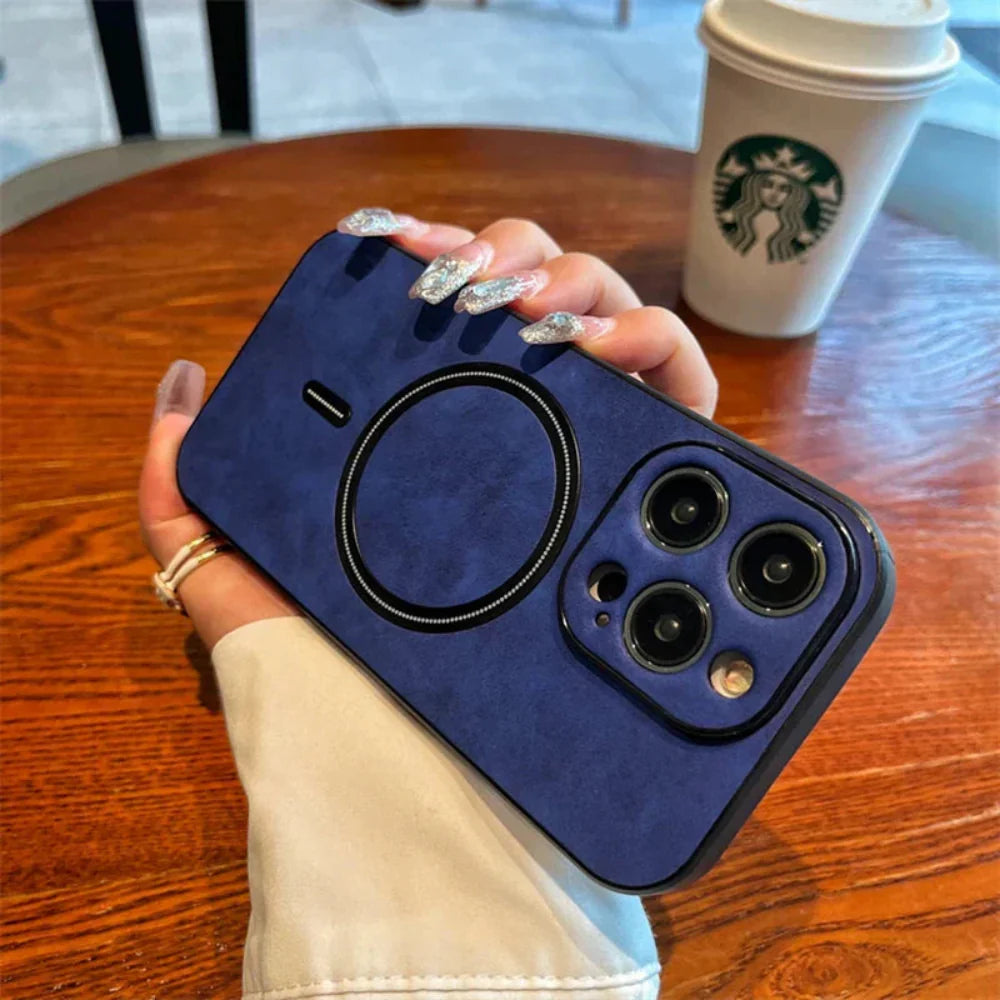 Étui Téléphone Cuir Magnétique