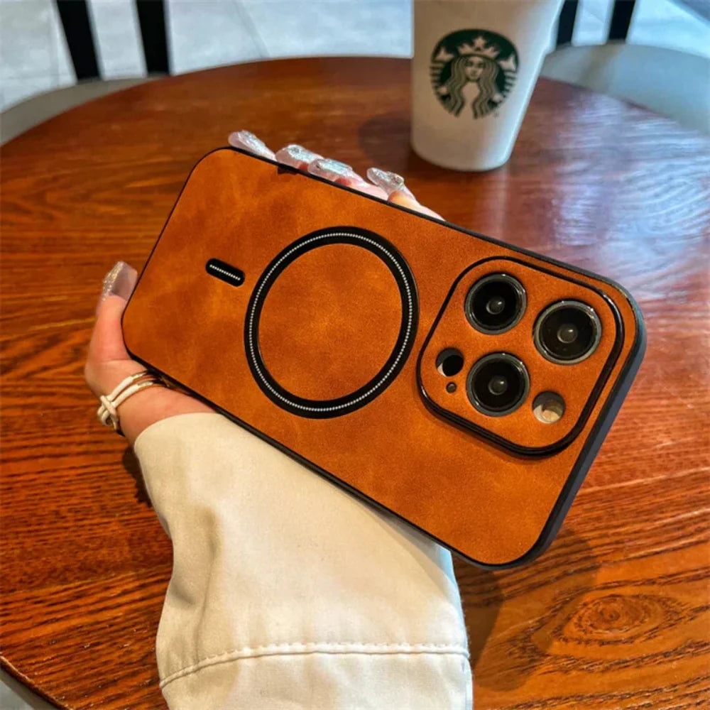 Étui Téléphone Cuir Magnétique
