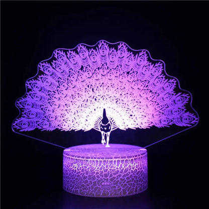 Veilleuse LED 3D Élégante avec Base Décorative