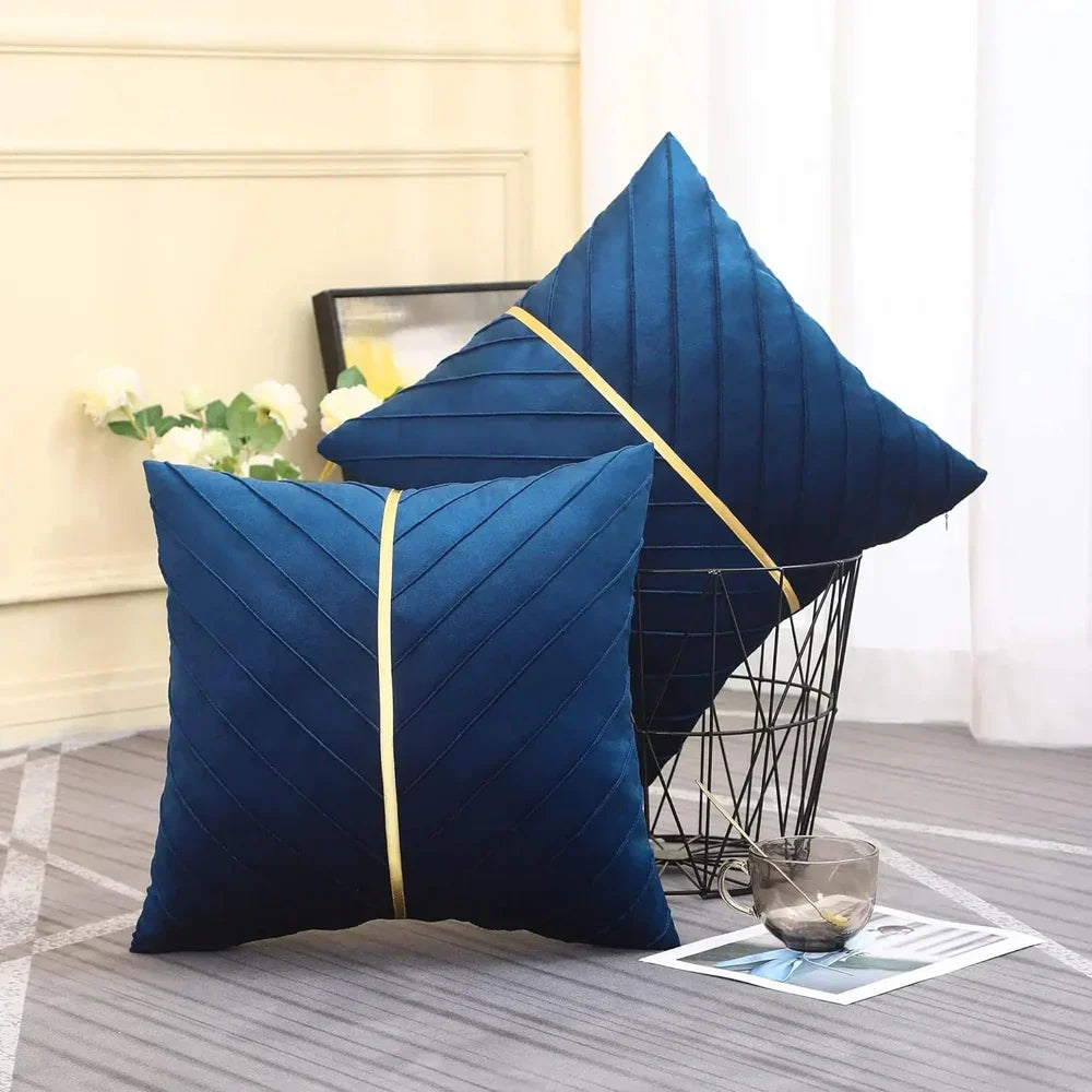 Coussins Luxe Rayures Or