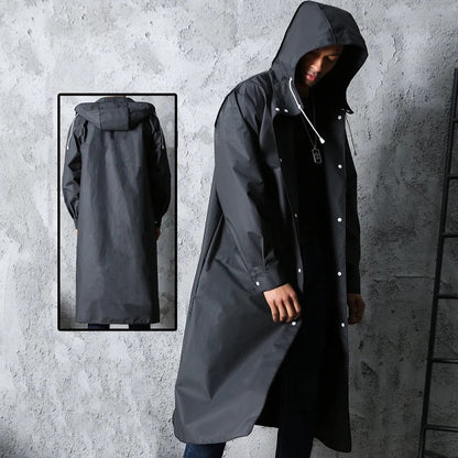 Veste de pluie imperméable unisexe à capuche coupe droite