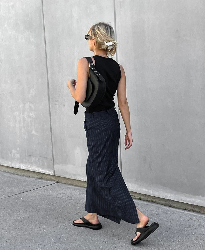 Jupe Droite Femme en Sergé Coupe Ajustée