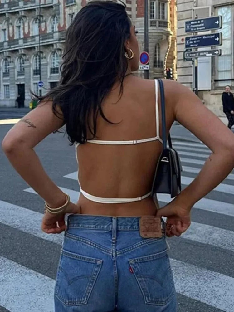 Court Femme Dos Nu Bretelles Fines