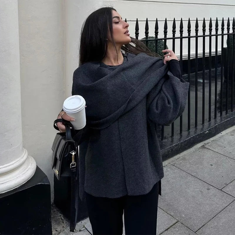 Veste Femme Matelassée Manche Longue Coupe Asymétrique