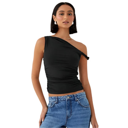 Débardeur Femme Coupe Courte Épaules Dénudées - Foivo