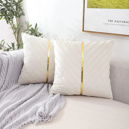Coussins Luxe Rayures Or
