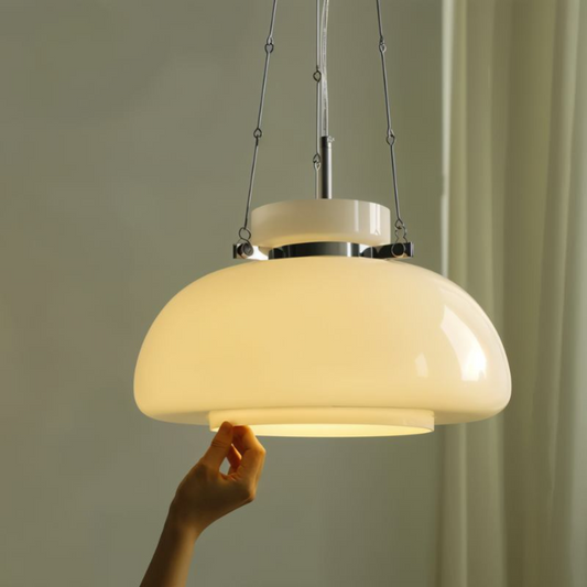 Lampe Suspendue Élégante en Verre et Acier - Foivo