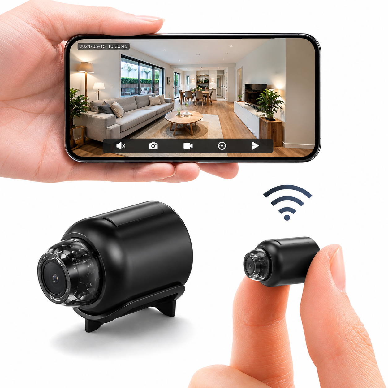 Caméra de surveillance WiFi sans fil Mini compacte Vision à distance - Foivo