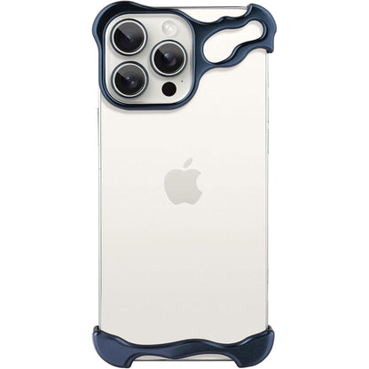 Étui iPhone Transparent Design Métal Élégant