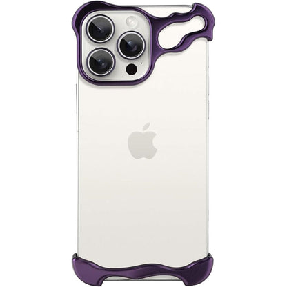 Étui iPhone Transparent Design Métal Élégant