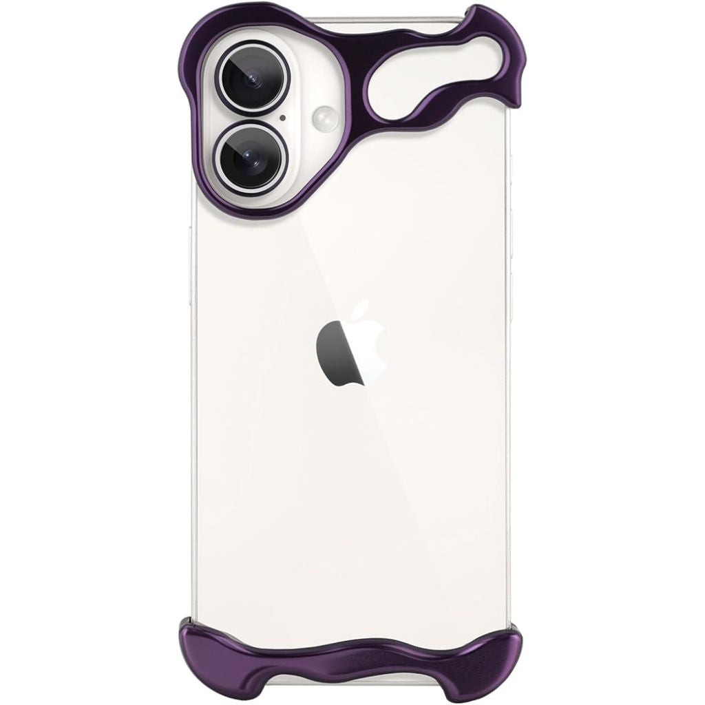 Étui iPhone Transparent Design Métal Élégant