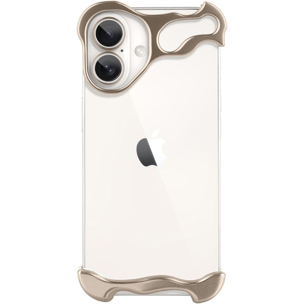 Étui iPhone Transparent Design Métal Élégant