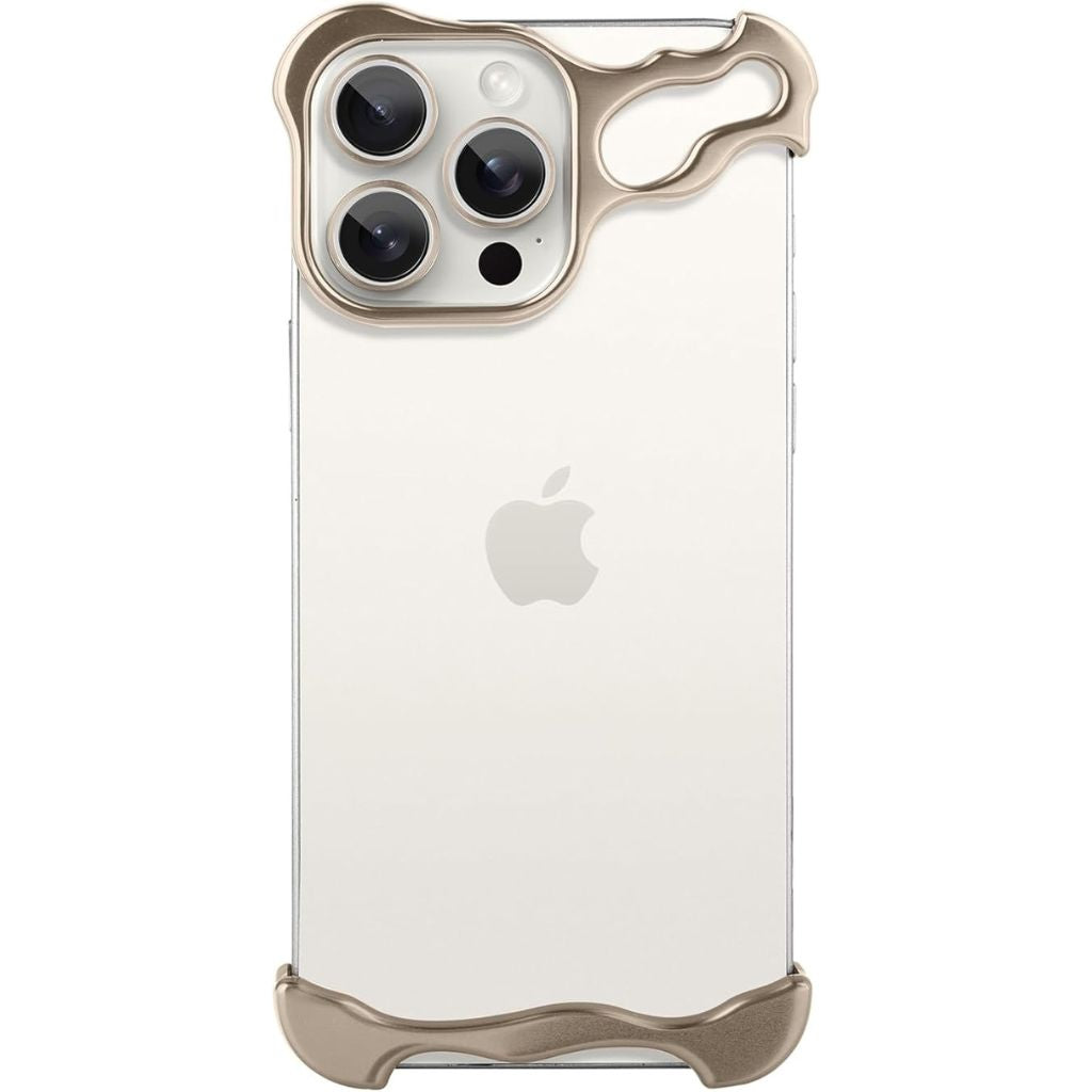 Étui iPhone Transparent Design Métal Élégant