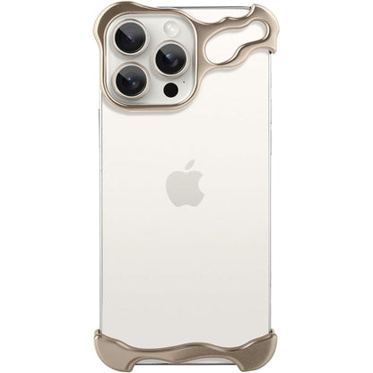 Étui iPhone Transparent Design Métal Élégant