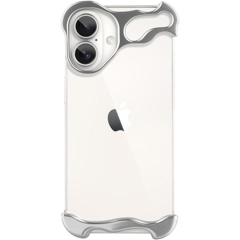 Étui iPhone Transparent Design Métal Élégant