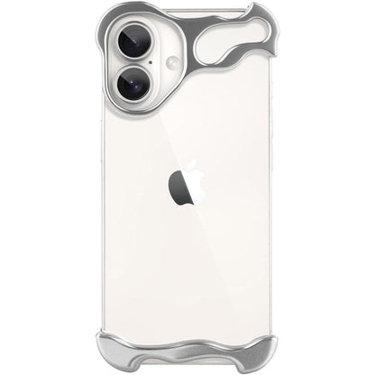 Étui iPhone Transparent Design Métal Élégant