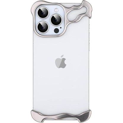 Étui iPhone Transparent Design Métal Élégant