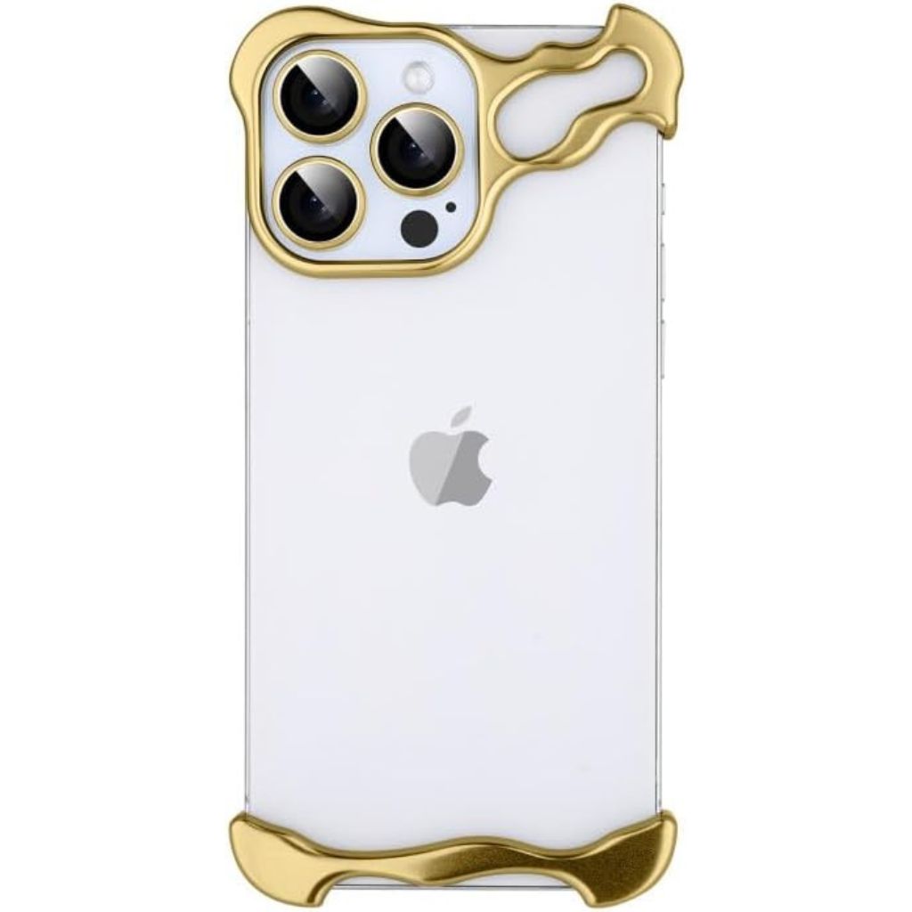 Étui iPhone Transparent Design Métal Élégant