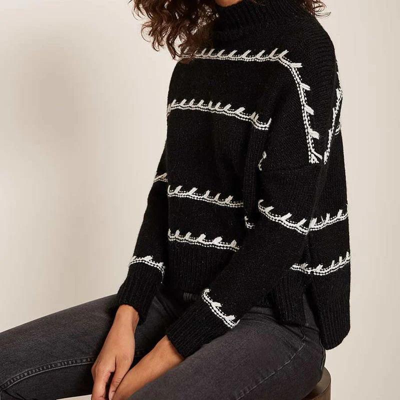 Pull Oversize Chic Col Rond Féminin