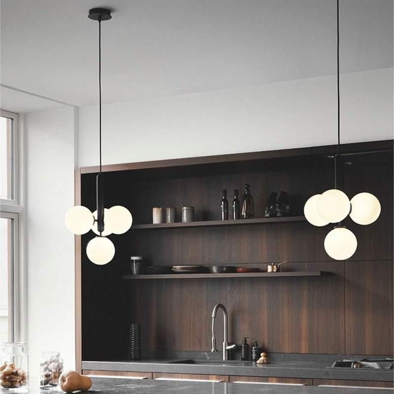 Lampe Suspendue Verre Aluminium Moderne