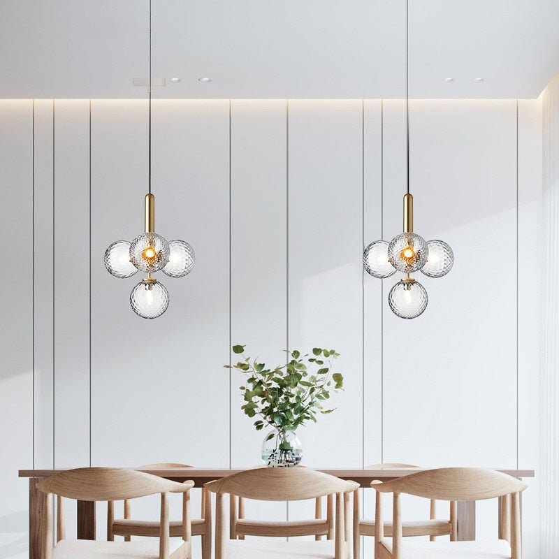 Lampe Suspendue Verre Aluminium Moderne