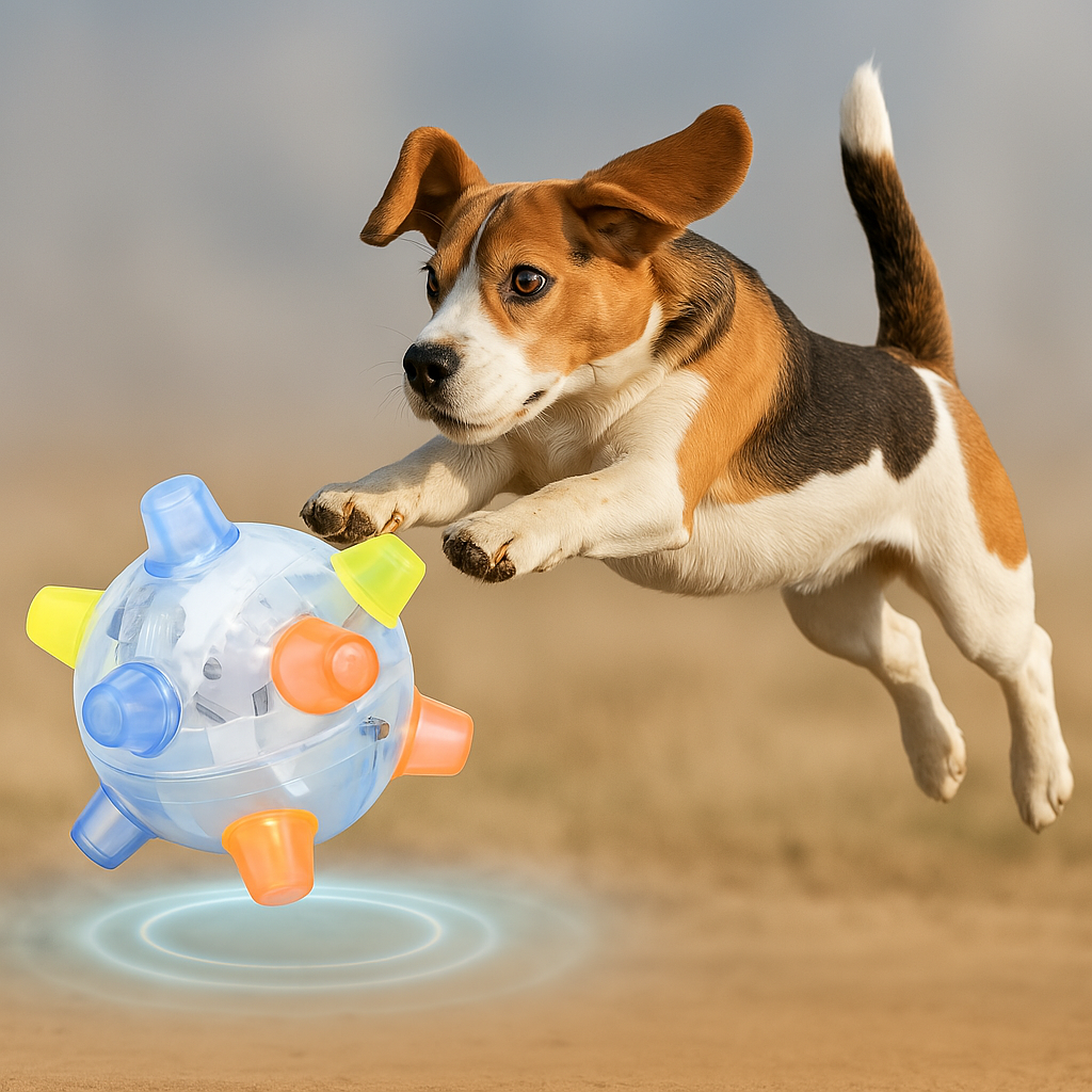 Balle Rebondissante Interactive en Caoutchouc pour Chien - BlxckFR