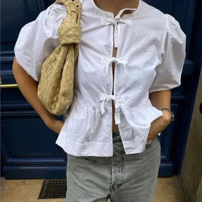 Blouse Féminine à Manches Amples pour un Style Chic Quotidien