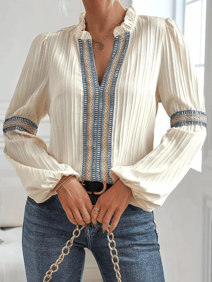 Blouse Féminine Manches Longues Décontractée - Foivo