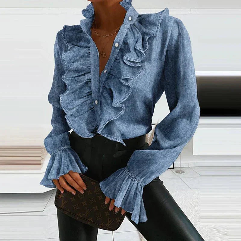 Blouse Femme Décontractée en Chiffon Doux