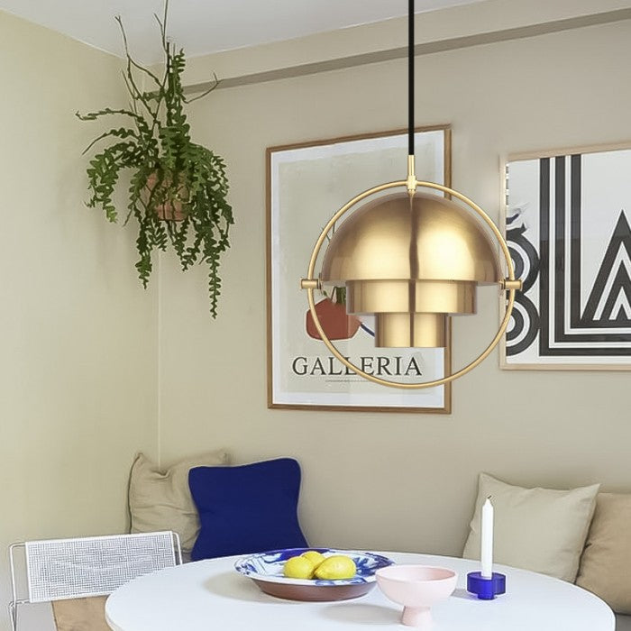 Luminaire Suspendu LED Design – Plafonnier Métal Chic à Couches Tournantes - Foivo