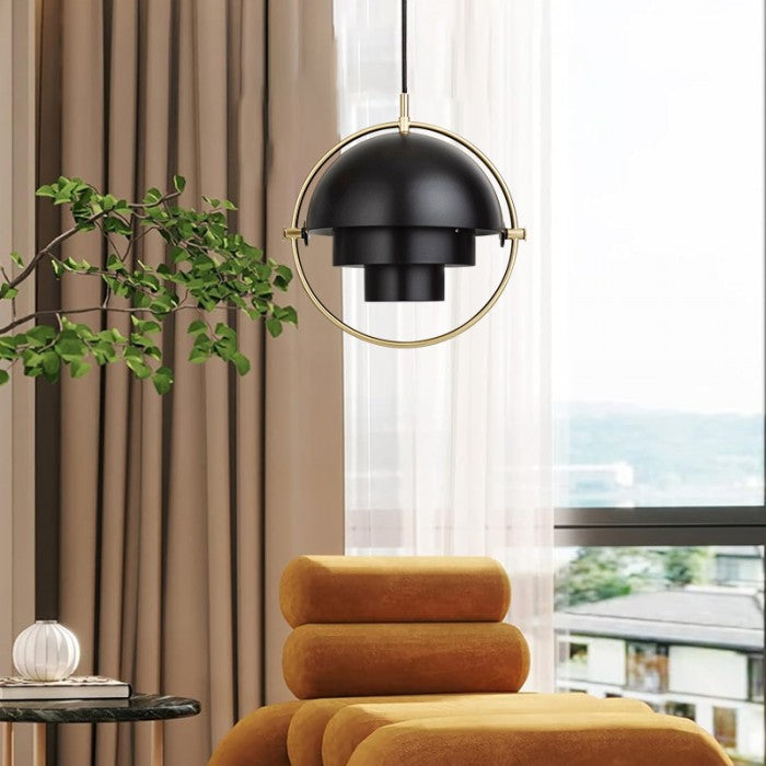 Luminaire Suspendu LED Design – Plafonnier Métal Chic à Couches Tournantes