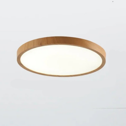Lampe Plafond Ronde Élégante – Bois et LED Réglable