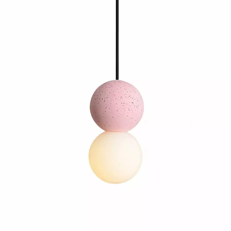 Lampe Suspendue Élégante en Pierre Noire et Verre Dépoli