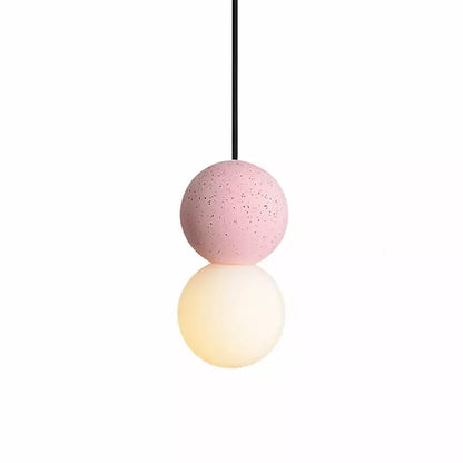 Lampe Suspendue Élégante en Pierre Noire et Verre Dépoli